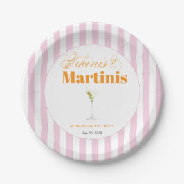 Bikinis & Martinis vrijgezellenfeest (Roze & Oranj Papieren Bordje