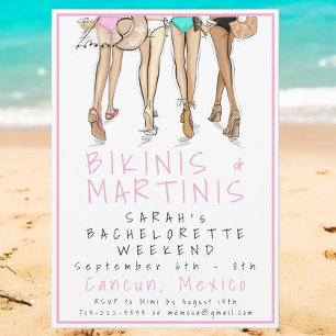Bikini's & Martinis vrijgezellenfeest weekend Kaart