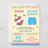 Bikinis of Board Shorts Geslacht Partij Kaart (Voorkant)