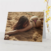 BIKINKI GIRL OVERGEPUSIZEERDE BIRTHDAY KAART VOOR  (Gele Bloem)