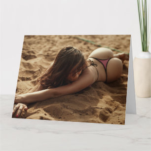 BIKINKI GIRL OVERGEPUSIZEERDE BIRTHDAY KAART VOOR