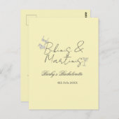Bikins & Martinis bachelorette party yellow retro Briefkaart (Voorkant / Achterkant)