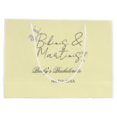 Bikins & Martinis bachelorette party yellow retro Groot Cadeauzakje (Achterkant)