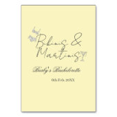 Bikins & Martinis bachelorette party yellow retro Kaart (Achterkant)