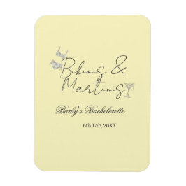 Bikins & Martinis bachelorette party yellow retro Magneet
