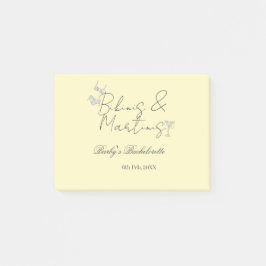 Bikins & Martinis bachelorette party yellow retro Post-it® Notes