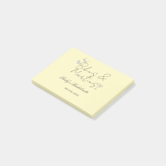 Bikins & Martinis bachelorette party yellow retro Post-it® Notes (Schuin)