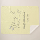 Bikins & Martinis bachelorette party yellow retro Sherpa Deken (Voorkant (horizontaal))