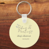 Bikins & Martinis bachelorette party yellow retro Sleutelhanger (Achterkant)
