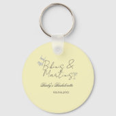 Bikins & Martinis bachelorette party yellow retro Sleutelhanger (Achterkant)