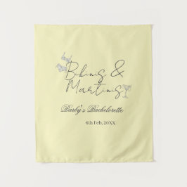 Bikins & Martinis bachelorette party yellow retro Wandkleed