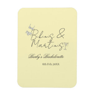 Bikins & Martinis vrijgezellenfeest geel retro Magneet