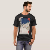 Bikuni Bridge in Snow Ukiyo-e Japanse kunst T-shirt (Voorkant volledig)
