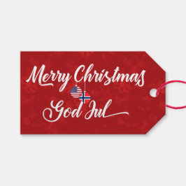 Bilateraal Noors Amerikaans cadeau voor feestdagen Cadeaulabel