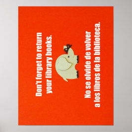 Bilaterale herinnering aan het retourneren van bib poster