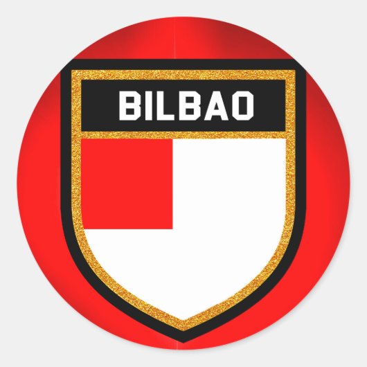 Bilbao Flag Ronde Sticker (Voorkant)