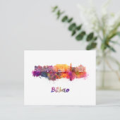 Bilbao skyline in watercolor briefkaart (Staand voorkant)