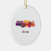 Bilbao skyline in watercolor keramisch ornament (Rechts)