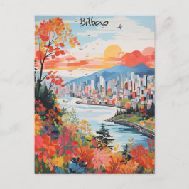 Bilbao Spain Travel City Painting Aesthetic Briefkaart