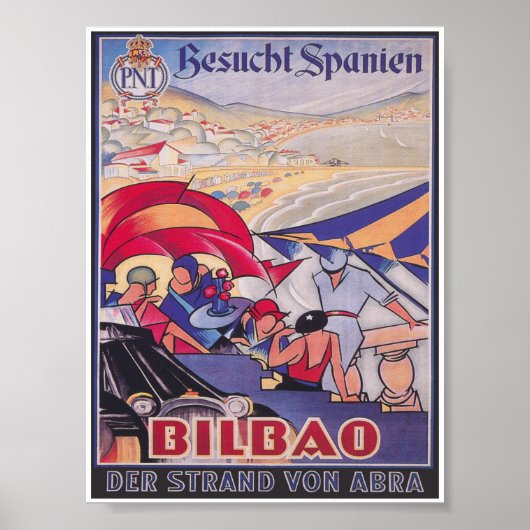 Bilbao Spain Vintage Travel Poster (Voorkant)