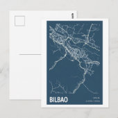 Bilbao Spanje City Map Line Art Blue Print Briefkaart (Voorkant / Achterkant)