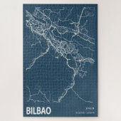 Bilbao Spanje City Map Line Art Blue Print Legpuzzel (Verticaal)