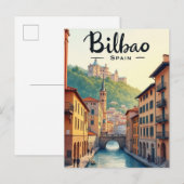 Bilbao Spanje Kunst Vintage Reizen Briefkaart (Voorkant / Achterkant)