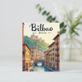 Bilbao Spanje Kunst Vintage Reizen Briefkaart (Staand voorkant)