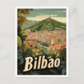 Bilbao Spanje Kunst Vintage Reizen Illustratie Briefkaart (Voorkant)