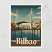 Bilbao Spanje Kunst Vintage Reizen Illustratie Briefkaart (Voorkant)