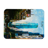 Bilbao Spanje Olieverf Illustratie Stad Magneet (Horizontaal)