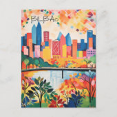 Bilbao Spanje Reizen Stad Schilderen Esthetisch Briefkaart (Voorkant)