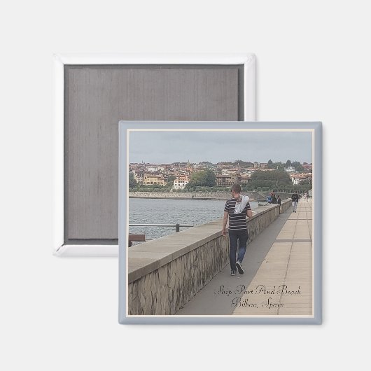 Bilbao Spanje | Toerist die rond de haven van het  Magneet (Voorkant / Achterkant)