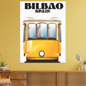 Bilbao Spanje tram reisposter Canvas Afdruk (Insitu (Woonkamer))