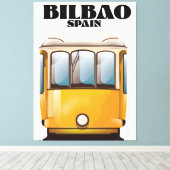 Bilbao Spanje tram reisposter Canvas Afdruk (Insitu (Houten vloer))