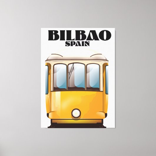Bilbao Spanje tram reisposter Canvas Afdruk (Voorkant)