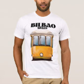 Bilbao Spanje tram reisposter T-shirt (Voorkant)