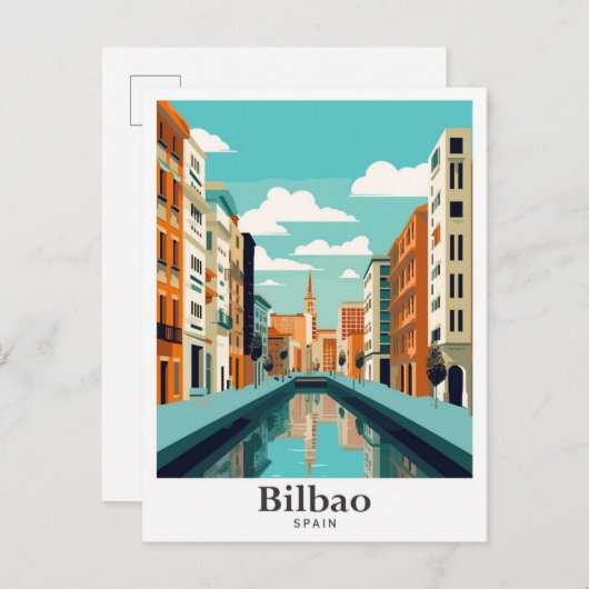 Bilbao Spanje Vintage reisportret Briefkaart (Voorkant / Achterkant)