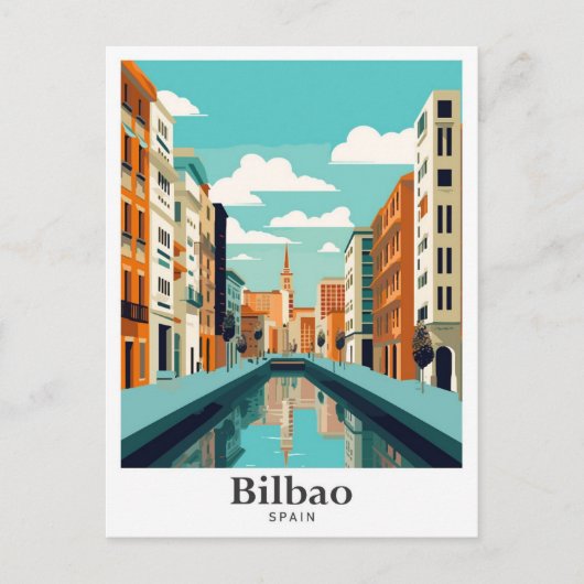 Bilbao Spanje Vintage reisportret Briefkaart (Voorkant)