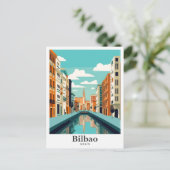 Bilbao Spanje Vintage reisportret Briefkaart (Staand voorkant)