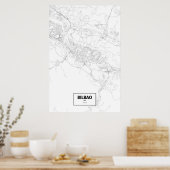 Bilbao, Spanje (zwart op wit) Poster (Keuken)