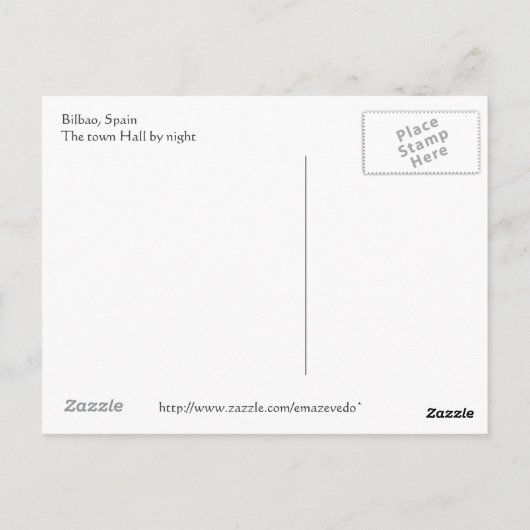 Bilbao Town Hall Briefkaart (Achterkant)