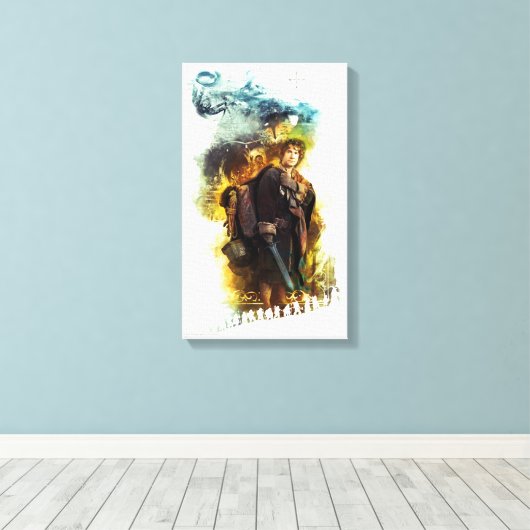 BILBO BAGGINS™ en het bedrijf Dwarves Graphic Canvas Afdruk (Insitu (Houten vloer))
