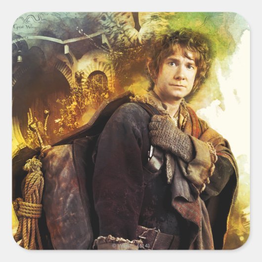 BILBO BAGGINS™ en het bedrijf Dwarves Graphic Vierkante Sticker (Voorkant)