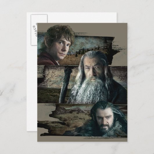 BILBO BAGGINS™, Gandalf, THORIN OAKENSHIELD™ Briefkaart (Voorkant / Achterkant)