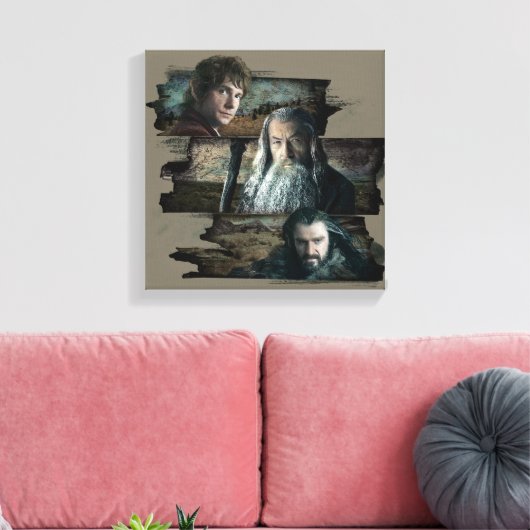 BILBO BAGGINS™, Gandalf, THORIN OAKENSHIELD™ Canvas Afdruk (Insitu (Woonkamer))