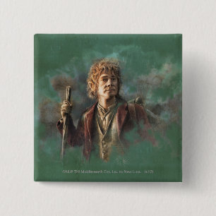 BILBO BAGGINS™ Illustratie Vierkante Button 5,1 Cm