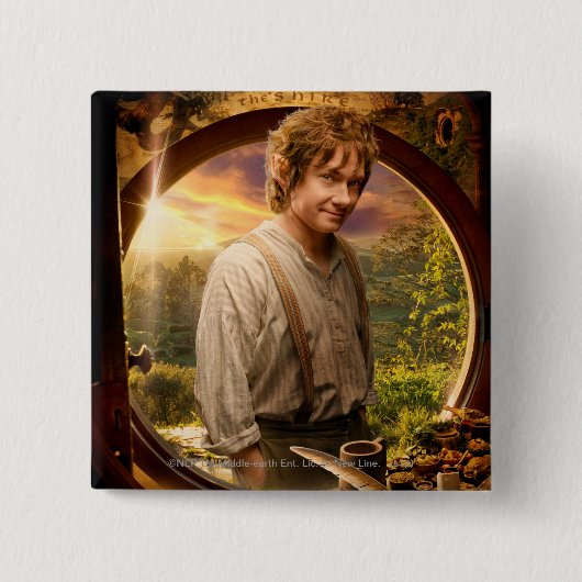 BILBO BAGGINS™ in Shire Collage Vierkante Button 5,1 Cm (Voorkant)
