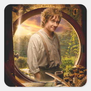 BILBO BAGGINS™ in Shire Collage Vierkante Sticker