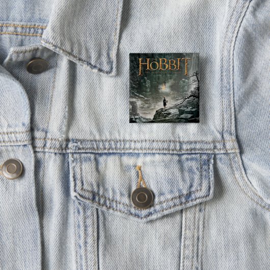BILBO BAGGINS™ op Erebor Vierkante Button 5,1 Cm (In situ)